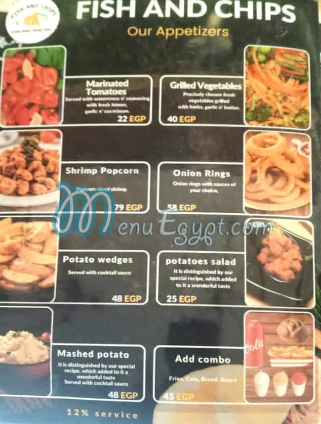 Fish and Chips menu
