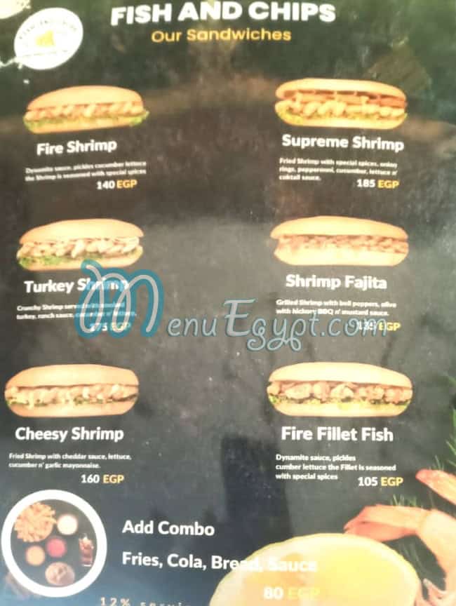 Fish and Chips delivery menu