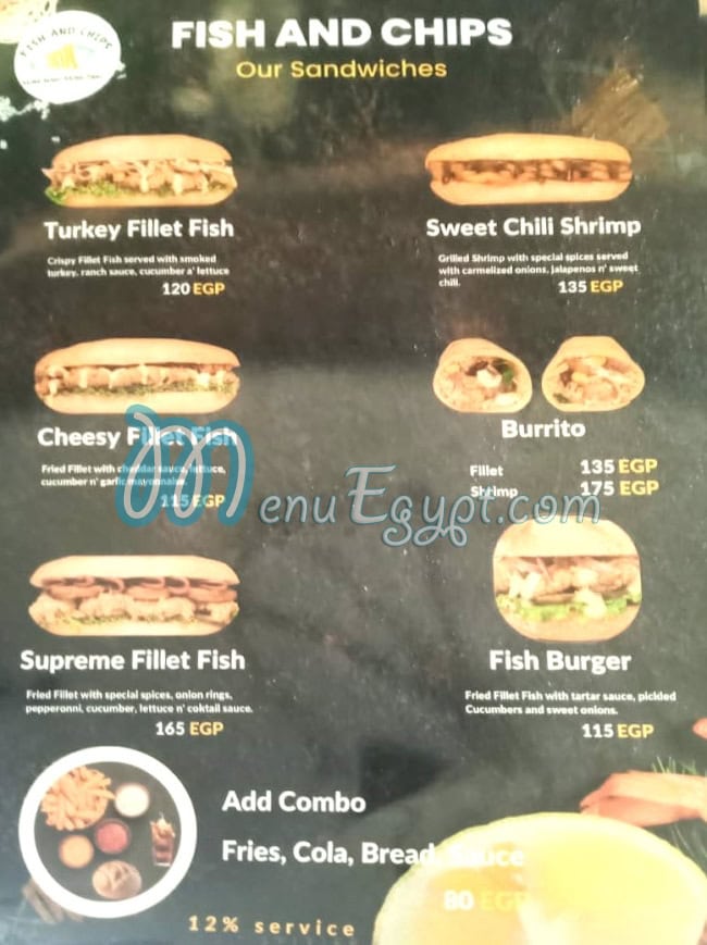Fish and Chips menu Egypt 1