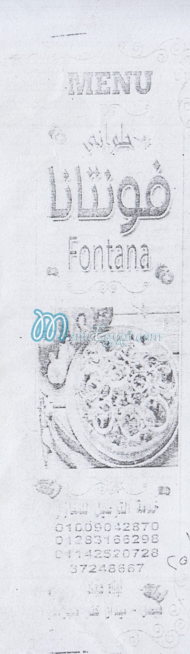 Fontana menu