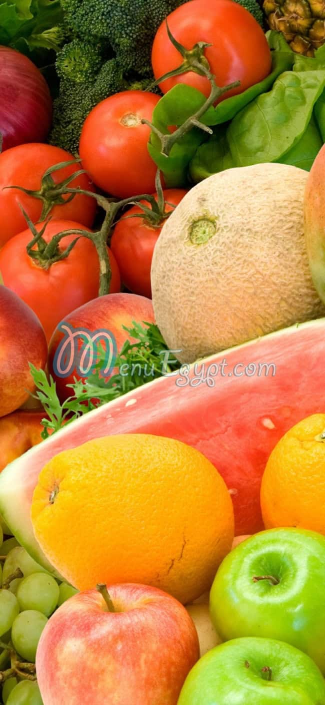 Fresh fruit and vegetable menu