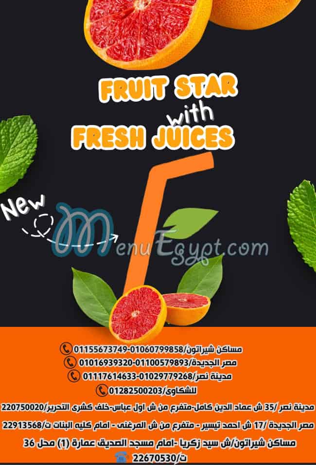 FRUIT STAR menu Egypt 4