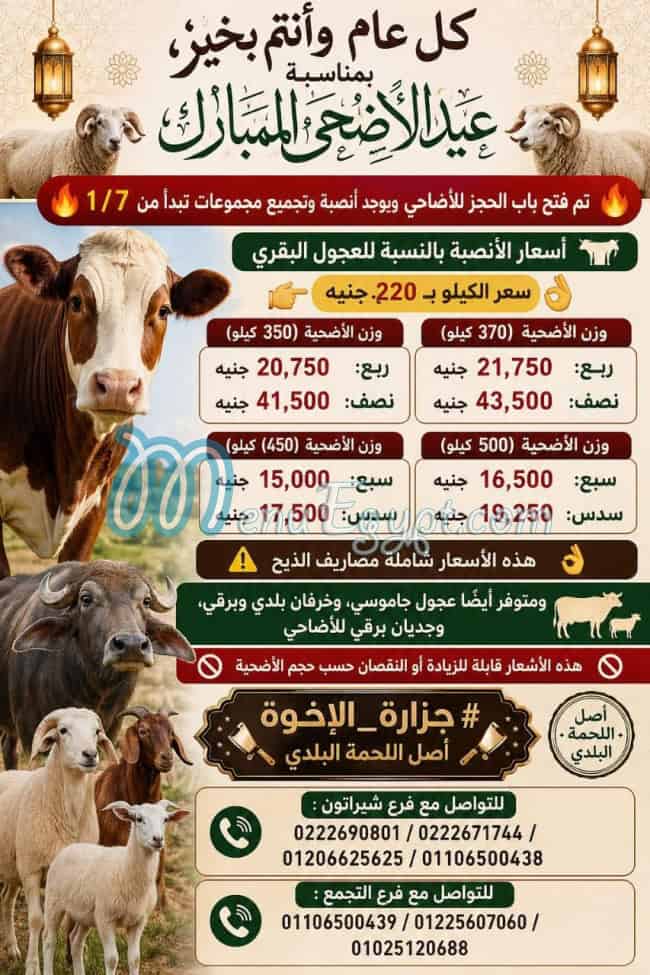 Gezaret Al Ekhwa menu Egypt