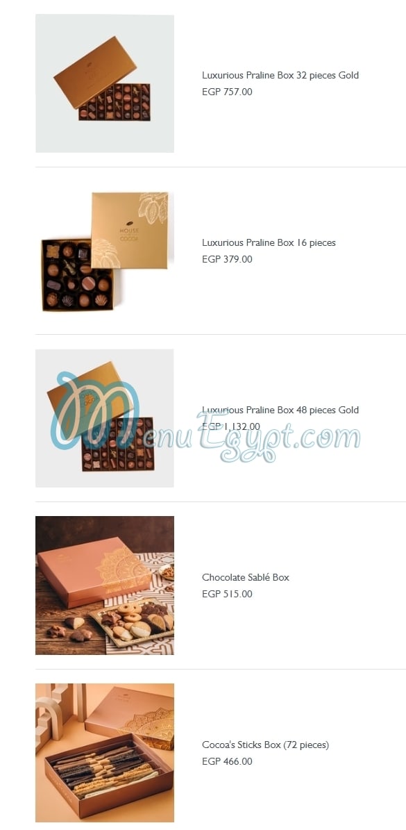 House of Cocoa online menu