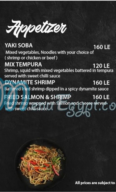 JOIA SUSHI and GRILL menu Egypt