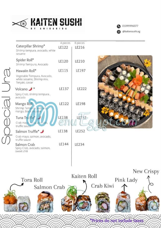 Kaiten Sushi delivery menu