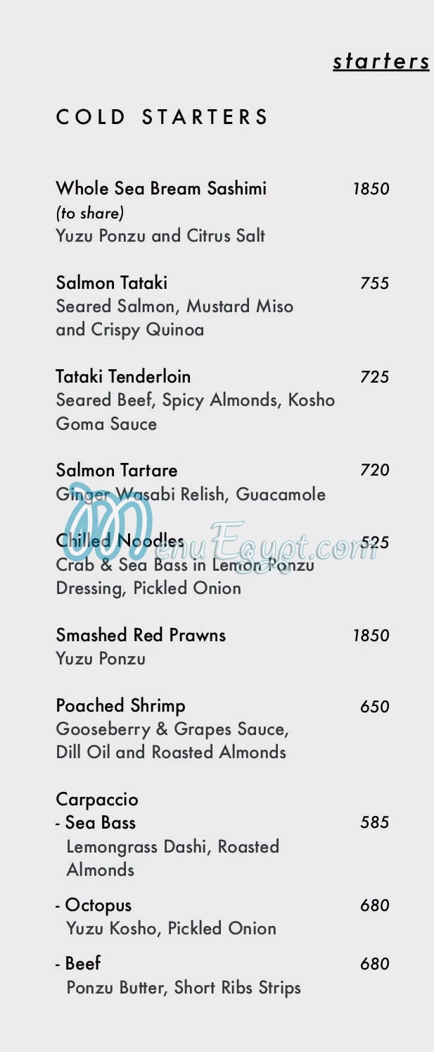 Kazoku menu Egypt