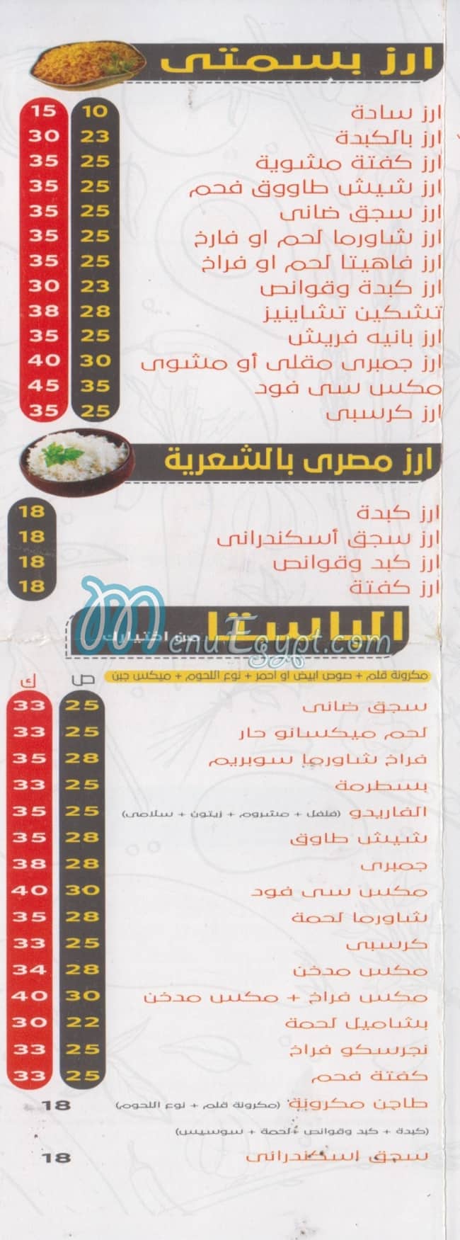 Khaltabeta Be El Salsa Restaurant menu Egypt