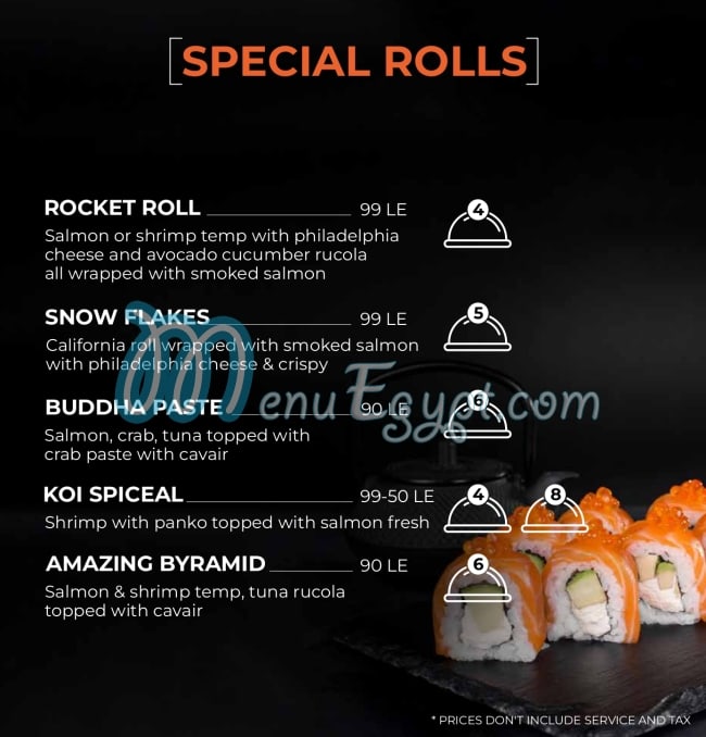 Koi sushi bar&grill menu Egypt 9