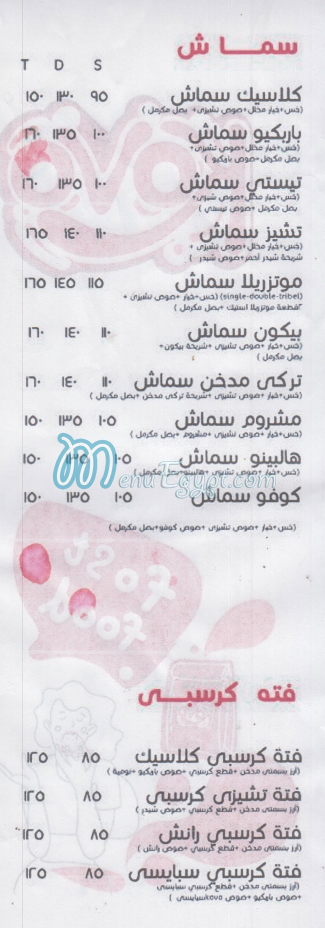 Kovo menu Egypt