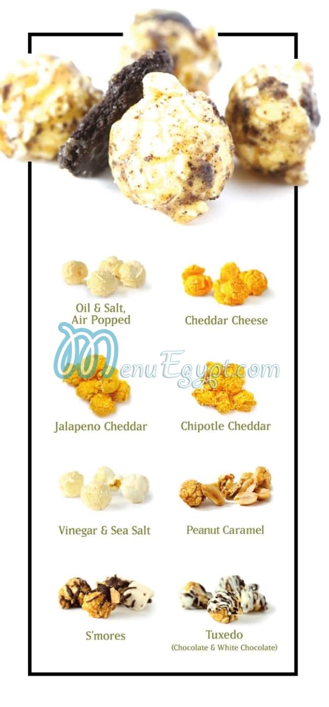 Kukuruza Gourmet Popcorn menu