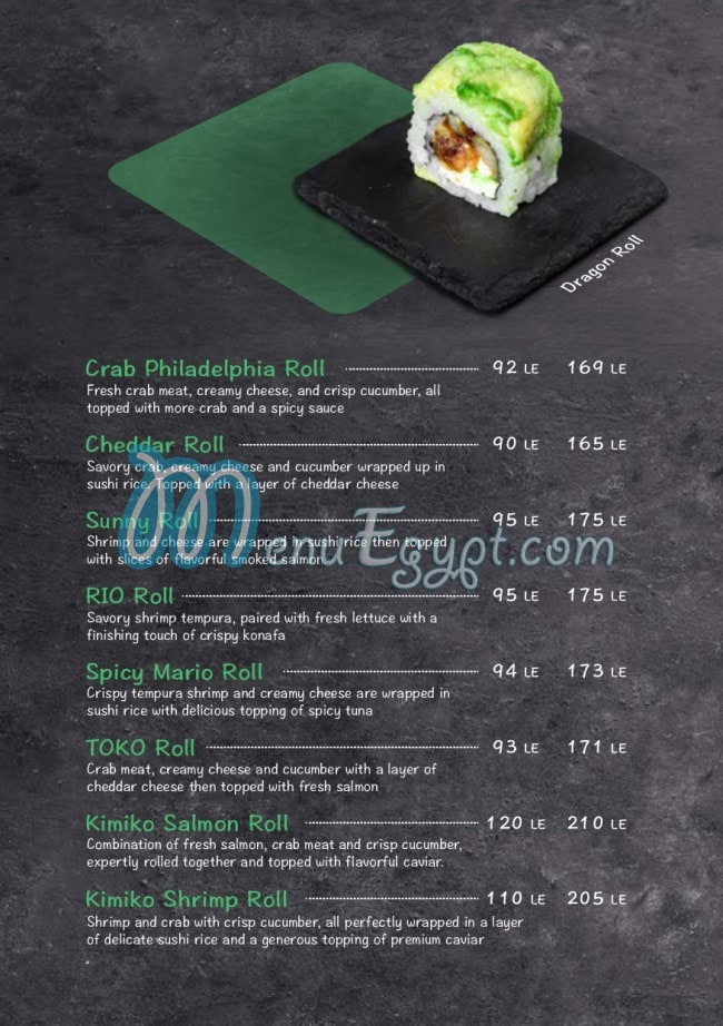 L Sushi menu Egypt 3