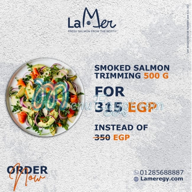 La Mer Egypt menu prices