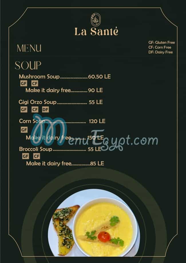 La Sante delivery menu