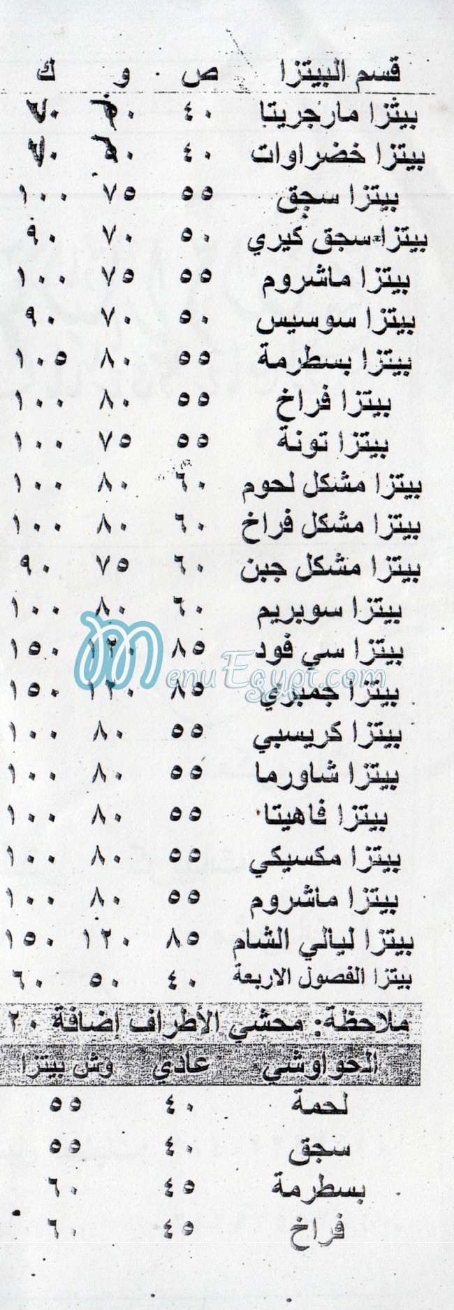 Layaley El Sham menu Egypt 1