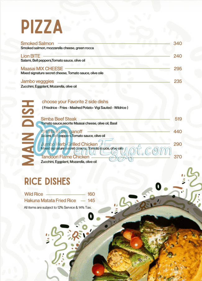 MAASAI Cafe delivery menu
