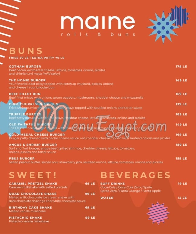 Maine menu