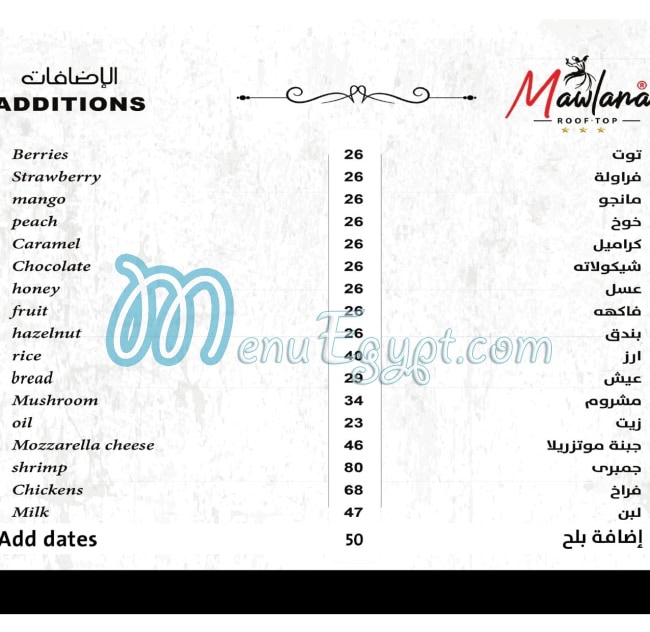 Mawlana Cafe menu Egypt 7