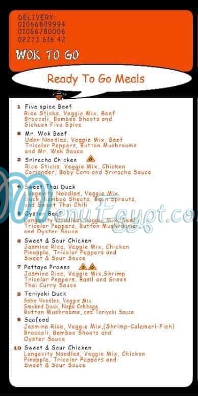 Mr Wok menu