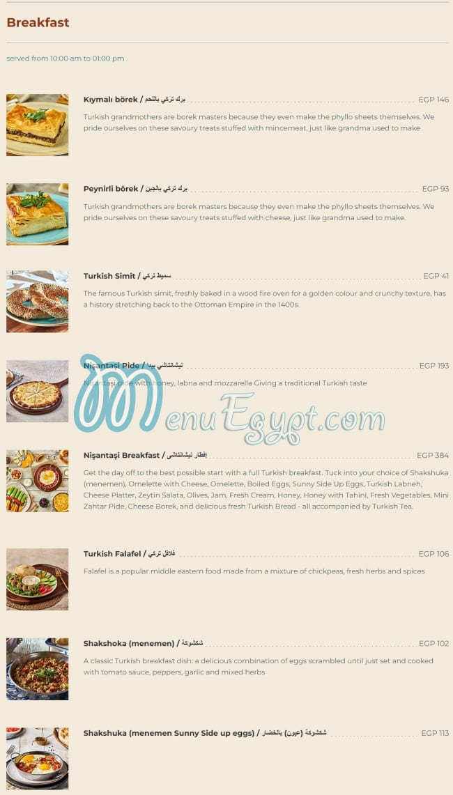Nisantasi Restaurant menu