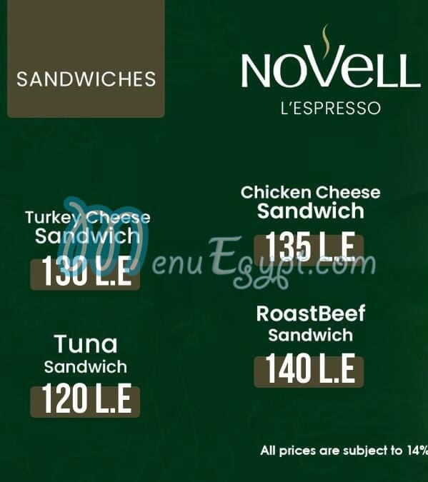 Novell menu Egypt 12