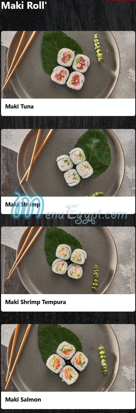 Oak Bay delivery menu