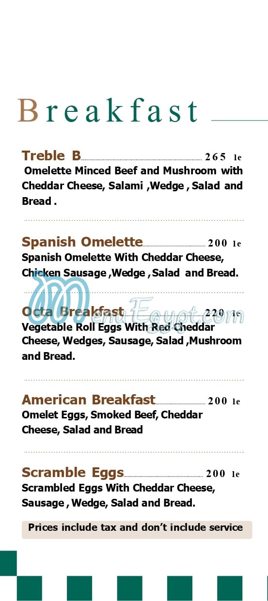 Octa Cafe menu