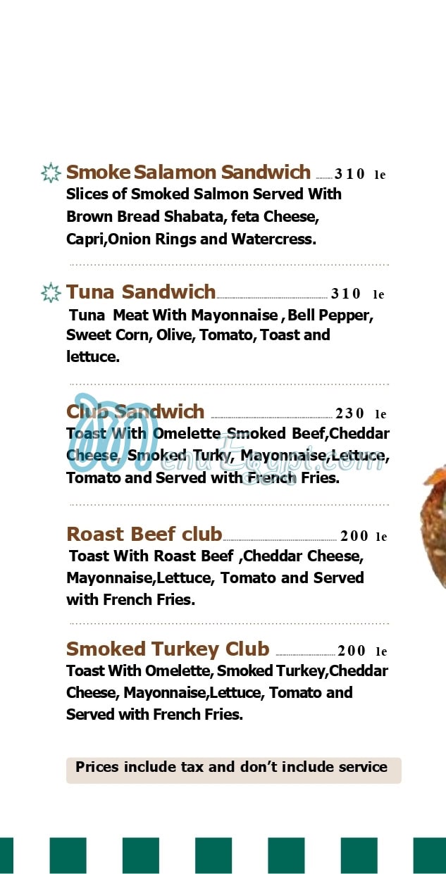 Octa Cafe menu Egypt