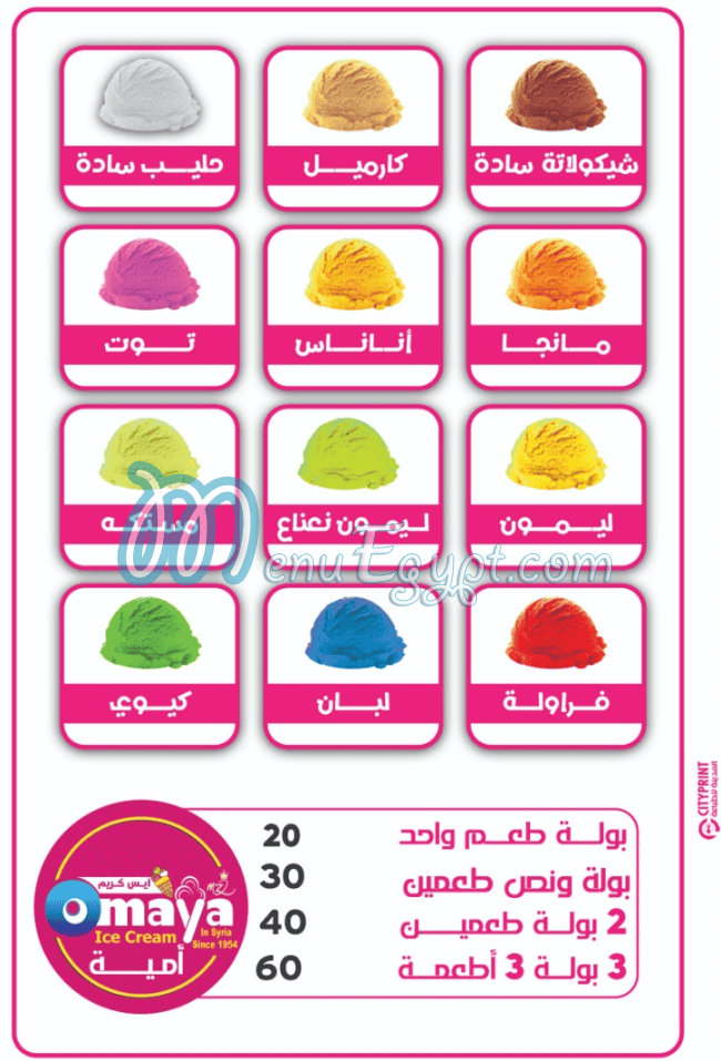 Omaya menu Egypt