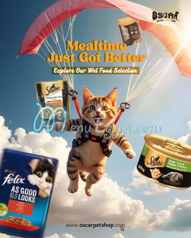 Oscar Pet Shop menu Egypt