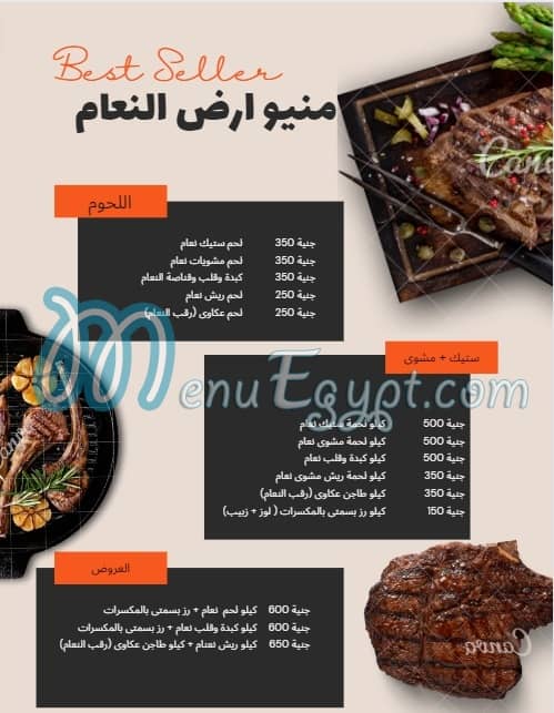 Ostrich meat menu Egypt