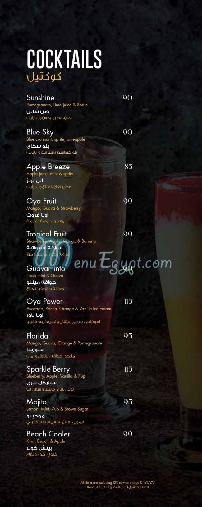 Oya Lounge menu Egypt 12