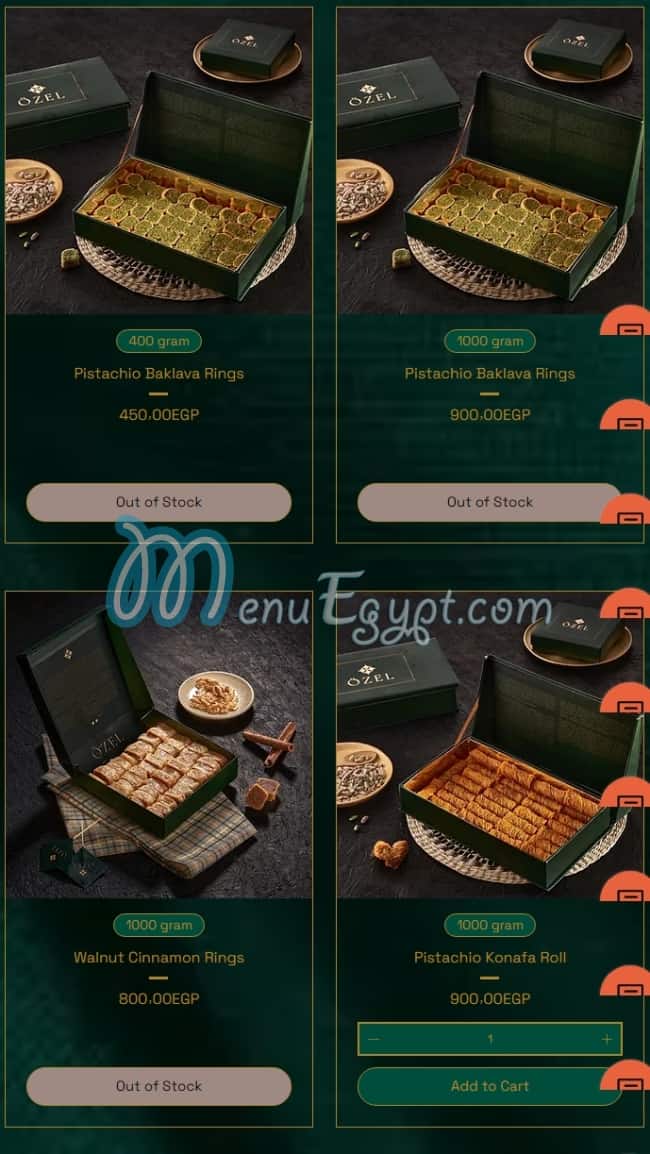 Ozel Patisserie menu prices