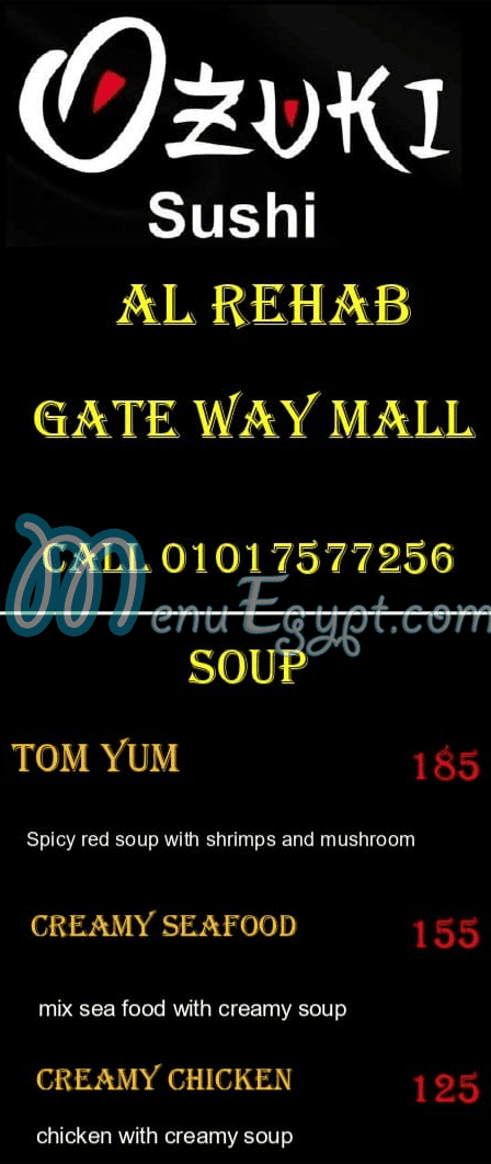 Ozuki menu Egypt 5
