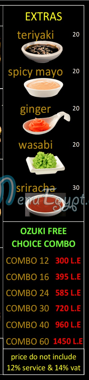 Ozuki online menu