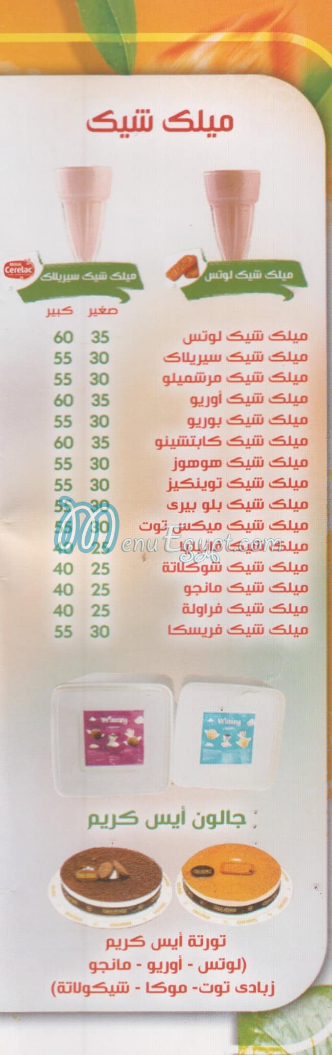 Palm Drink menu Egypt 2