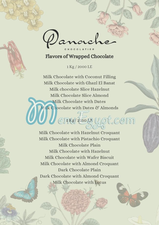 Panache Chocolatier delivery menu