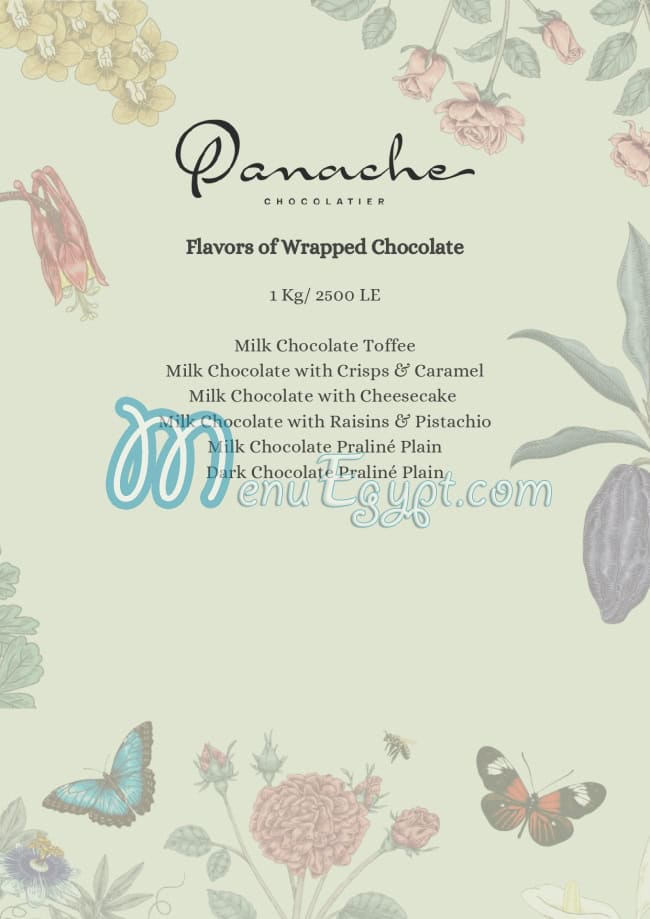 Panache Chocolatier online menu