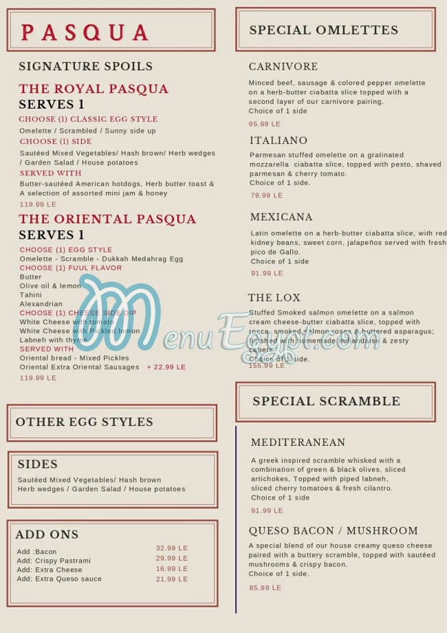 Pasquale Beverly Hills menu