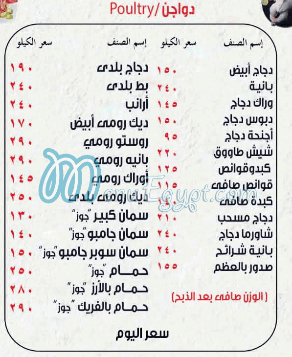 Qased Karim Rouka menu