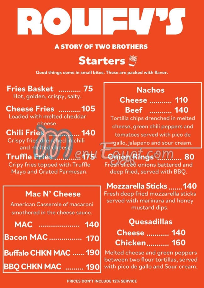 Roufys menu