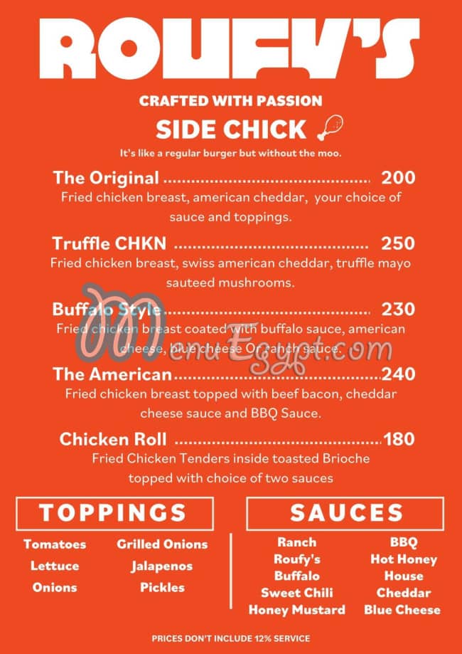 Roufys delivery menu