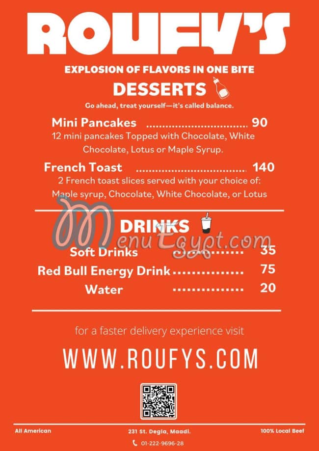 Roufys menu prices