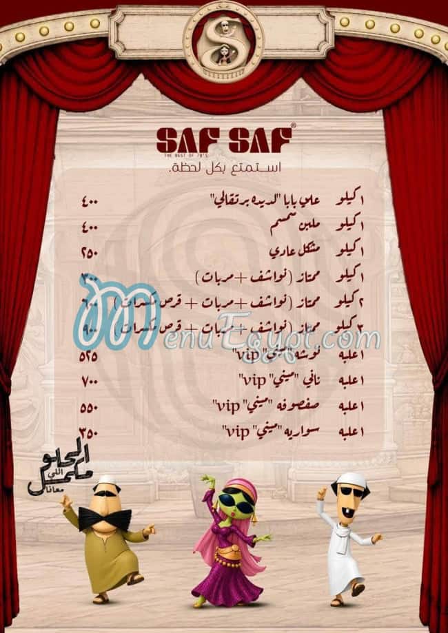 Saf Saf menu
