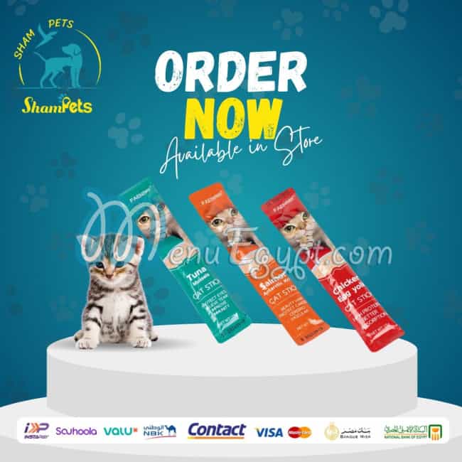 Sham Pets online menu