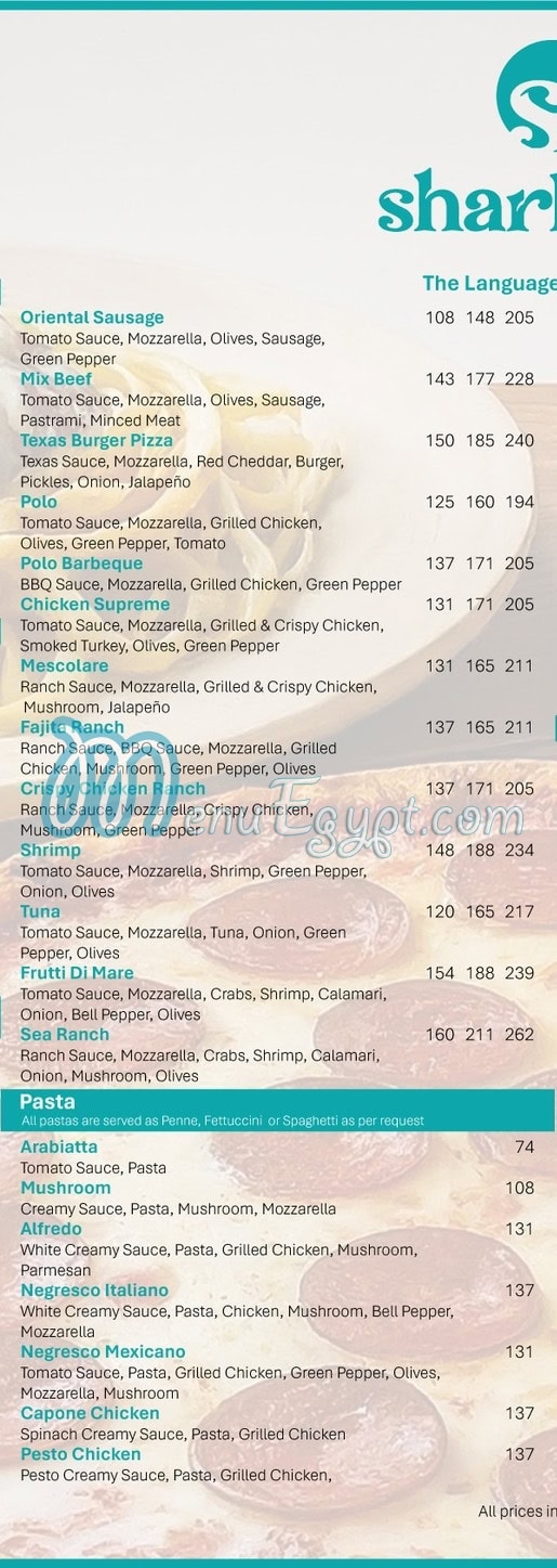 Sharkasy Bistro menu prices