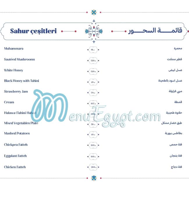 Shashlik Turkish Restaurant menu Egypt 9