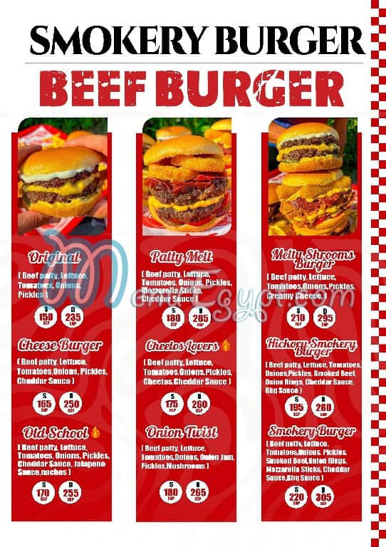 Smokery Burger menu