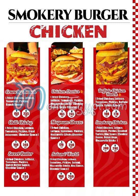 Smokery Burger menu Egypt