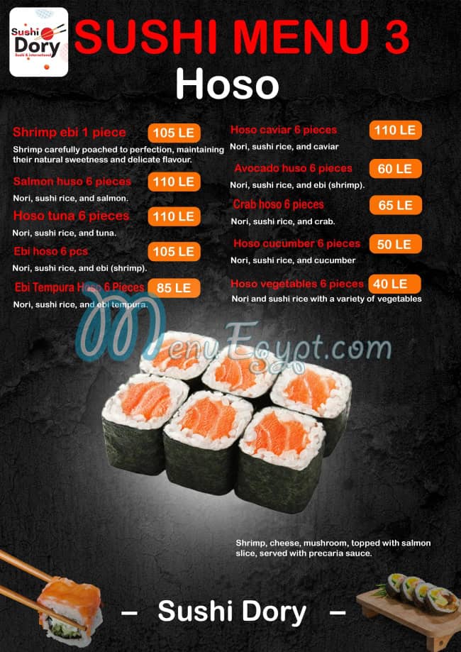 Sushi Dory delivery menu